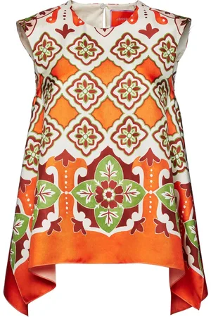 La DoubleJ Koszulki, Kobieta, Wielobarwność, XS, Jedwabny Top Statement Twill