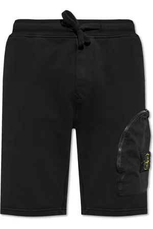 Stone Island Szorty, Mężczyzna, Czarny, S, Bawełna, Logo Shorts
