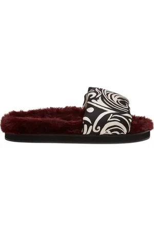 La DoubleJ Buty, Kobieta, Czarny, 39 EU, Poliester, Klapki Furry Sliders z Żywymi Nadrukami