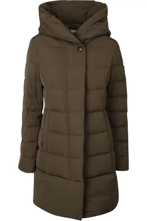 Woolrich Płaszcze, Kobieta, Zielony, S, Poliester, Puffy Parka