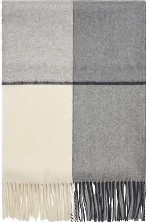 Kiton Akcesoria, unisex, Wielobarwność, ONE SIZE, Kaszmir, Szalik w kratę z frędzlami