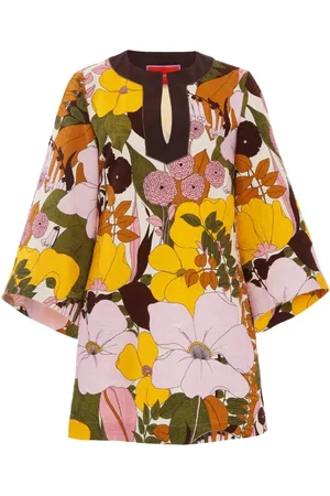 La DoubleJ Bluzki, Kobieta, Wielobarwność, S, Bawełna, Bohemian Bow Sleeve Kaftan Dress