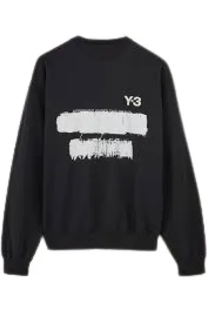 Y-3 Bluzy, Mężczyzna, Czarny, S, Bawełna, Klasyczna bluza dresowa z okrągłym dekoltem