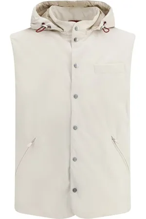 Brunello Cucinelli Kurtki, Mężczyzna, Biały, 2XL, Len, Kurtka z mikrofibry z ociepleniem Thermore®