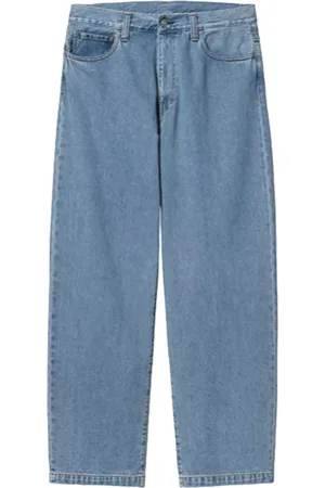 Carhartt Jeansy, Mężczyzna, Niebieski, W33, Bawełna, Ciężko wyprane luźne stożkowe spodnie dżinsowe
