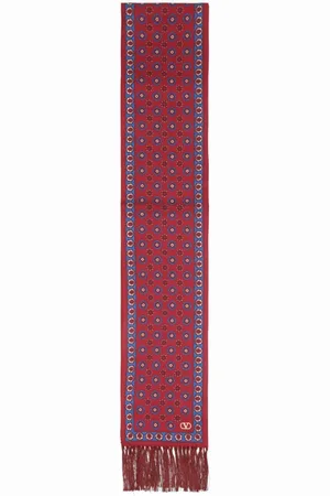 VALENTINO GARAVANI Akcesoria, Mężczyzna, Czerwony, ONE SIZE, Len, Jedwabny Szal