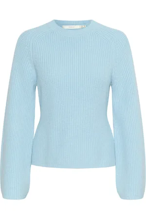 INWEAR Swetry, Kobieta, Niebieski, S, Niebieski sweter dziergany ze wzorem