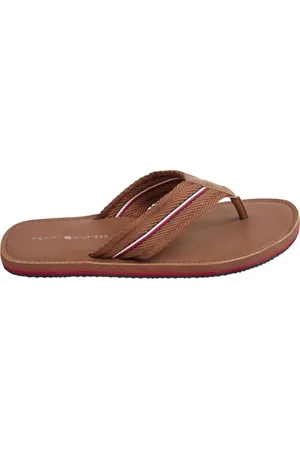 Tommy Hilfiger Buty, Mężczyzna, brązowy, 41 EU, Poliester, Klapki Winter Cognac