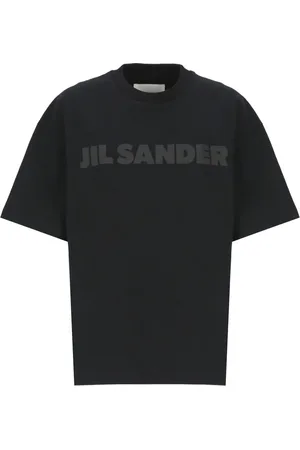 Jil Sander Koszulki, Kobieta, Czarny, M, Bawełna, Czarna bawełniana koszulka z krótkim rękawem i okrągłym dekoltem