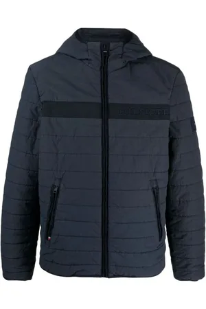 Tommy Hilfiger Kurtki, Mężczyzna, Niebieski, S, Padded Hooded Jacket
