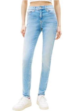 Tommy Hilfiger Jeansy, Kobieta, Niebieski, W28 L30, Nowoczesne Dżinsy Skinny z Klasycznym Designem