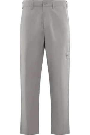 Stone Island Spodnie, Mężczyzna, Szary, W31, Bawełna, Stylowe spodnie o prostym kroju