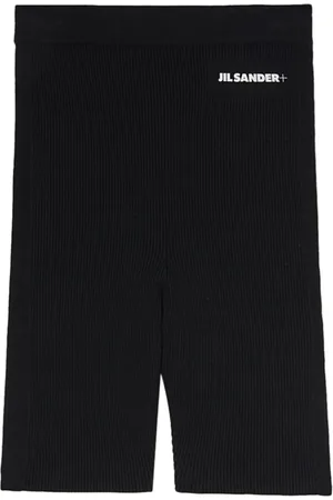 Jil Sander Szorty, Kobieta, Czarny, XS, Bawełna, Logo Shorts
