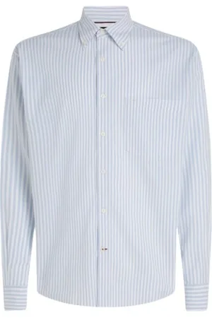 Tommy Hilfiger Koszule, Mężczyzna, Niebieski, L, Bawełna, Oversize`owa koszula Oxford w paski