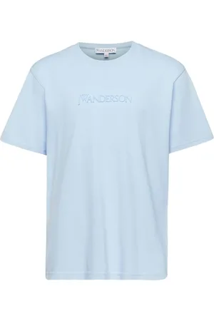 J.W.Anderson Koszulki, Mężczyzna, Niebieski, S, Bawełna, Błękitny T-shirt z Okrągłym Dekoltem
