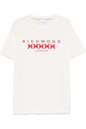 John Richmond Koszulki, Mężczyzna, Biały, M, Bawełna, T-shirt z okrągłym dekoltem