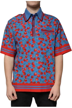 Dolce & Gabbana Koszulki, Mężczyzna, Wielobarwność, M, Niebieski Koszulka Polo z Baweny dla Mczyzn