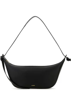 Jil Sander Torebki, Kobieta, Czarny, ONE SIZE, Skóra, Czarna torebka na ramię z węzłem