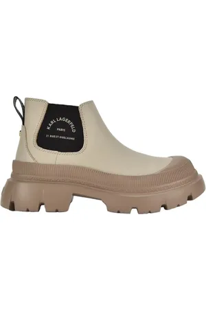 Karl Lagerfeld Buty, Kobieta, Beżowy, 37 EU, Skóra, Krótkie botki Gore Trekka Max