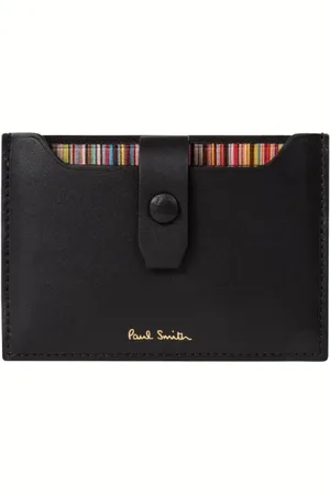 Paul Smith Akcesoria, Mężczyzna, Czarny, ONE SIZE, Skóra, Skórzany wysuwany portfel na karty