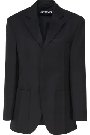 Jacquemus Kurtki, Kobieta, Czarny, XS, Wełna, Czarna wełniana marynarka