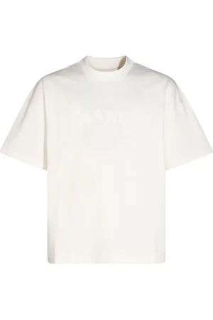 Jil Sander Koszulki, Mężczyzna, Biały, XL, Bawełna, Biały T-shirt z bawełny z nadrukiem z przodu
