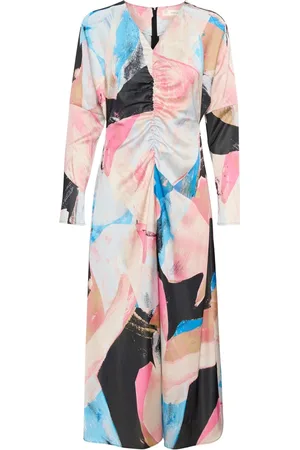 INWEAR Sukienki, Kobieta, Wielobarwność, S, Bladoróżowa sukienka z dekoltem w serek