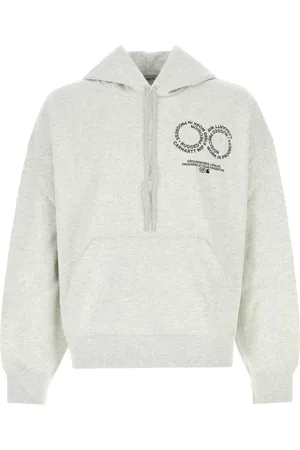 Carhartt Bluzy, Mężczyzna, Szary, XL, Jasnoszara bluza z kapturem z mieszanki bawełny