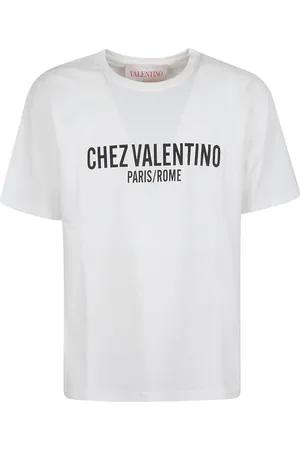 VALENTINO GARAVANI Koszulki, Mężczyzna, Biały, S, Bawełna, Bawełniana koszulka T-shirt z dżerseju w kolorze kości słoniowej