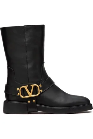 VALENTINO GARAVANI Buty, Kobieta, Czarny, 36 EU, Skóra, Botki z kwadratowym noskiem VLogo Signature