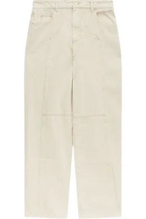 Isabel Marant Jeansy, Kobieta, Beżowy, M, Denim, Ecru Denimowe Luźne Spodnie