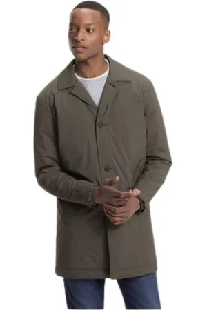 Tommy Hilfiger Płaszcze, Mężczyzna, Zielony, L, Nylon, Padded Nylon Coat with Revers
