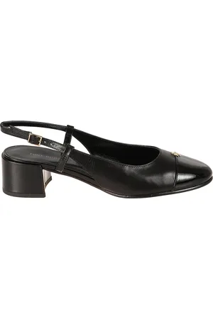 Tory Burch Buty, Kobieta, Czarny, 39 EU, Skóra, Sandały Slingback z zakrytymi palcami
