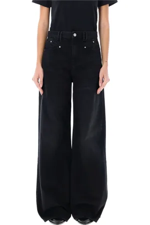 Isabel Marant Jeansy, Kobieta, Czarny, S, Bawełna, Jeansyy z szerokimi nogawkami i wysokim stanem