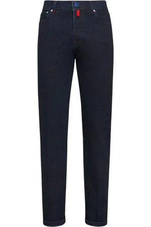 Kiton Jeansy, Mężczyzna, Niebieski, W30, Denim, Dżinsy Slim Fit z ciemnego niebieskiego denimu