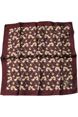 Dolce & Gabbana Akcesoria, Mężczyzna, brązowy, ONE SIZE, Luksusowy Maroon Jedwabny Chustka Szalik