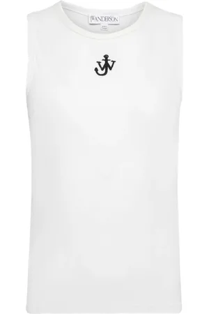 J.W.Anderson Koszulki, Kobieta, Biały, S, Bawełna, Top na ramiączkach z logo kotwicy Anchor
