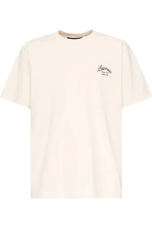 BARROW Koszulki, Mężczyzna, Beżowy, L, Bawełniane T-shirty z Haftem Logo