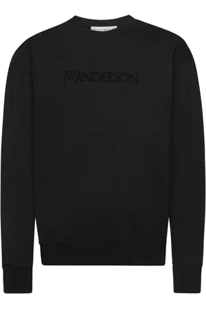 J.W.Anderson Bluzy, Mężczyzna, Czarny, L, Bawełna, Czarna bluza z unikalnym haftem