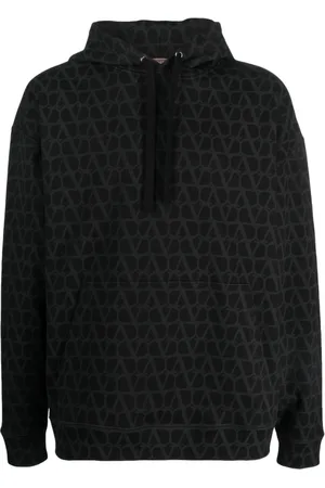 VALENTINO GARAVANI Bluzy, Mężczyzna, Czarny, M, Bawełna, Bluza z kapturem Toile Iconographe