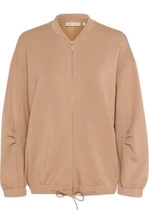 INWEAR Kurtki, Kobieta, Beżowy, L, Poliester, Oversized Bomber Sweatshirt