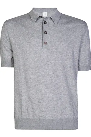 ELEVENTY Koszulki, Mężczyzna, Szary, 2XL, Kaszmir, Bawełniana koszulka polo z kaszmirem