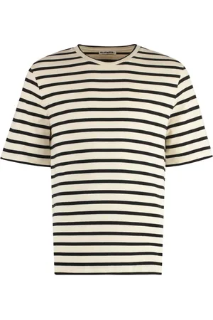 Jil Sander Koszulki, Mężczyzna, Beżowy, M, Bawełna, Bawełniany T-shirt z Okrągłym Dekoltem i Prążkowanym Kołnierzykiem