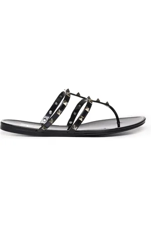 VALENTINO GARAVANI Buty, Kobieta, Czarny, 40 EU, Bawełna, Klapki Rockstud PVC Thong