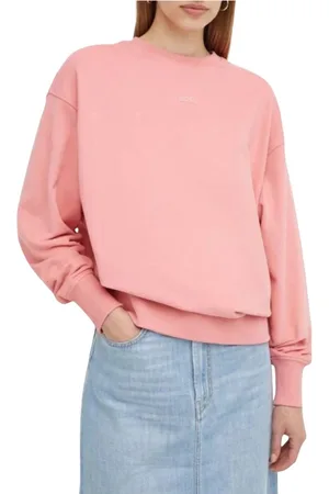 HUGO BOSS Bluzy, Kobieta, Różowy, M, Bawełna, Damska bluza dresowa z małym logo