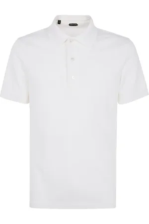 Tom Ford Koszulki, Mężczyzna, Biały, M, Bawełna, Biała koszulka polo, szyta z wykroju