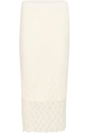 Soaked in Luxury Spódnice, Kobieta, Biały, L, Elegancka Spódnica Slim-Fit Whisper