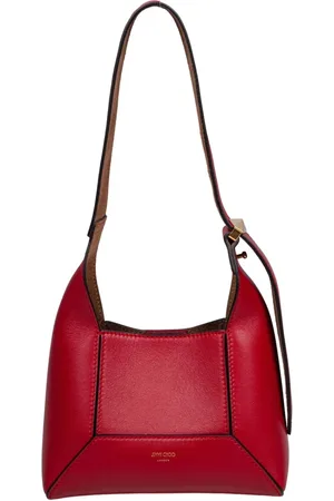 Jimmy Choo Torebki, Kobieta, Czerwony, ONE SIZE, Skóra, Czerwona skórzana torebka na ramię z diamentami