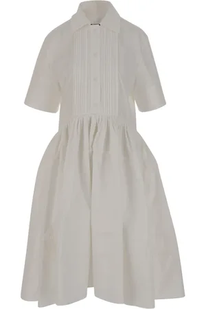 Jil Sander Sukienki, Kobieta, Biały, XS, Bawełna, Sukienka bawełniana