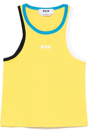 Msgm Koszulki, Kobieta, Żółty, M, Żółty Bezrękawnik Damska Moda